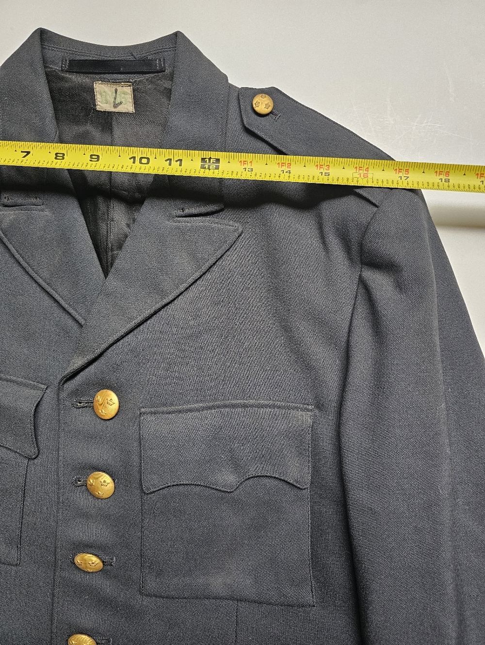 Swedish 1960s Army CBV Karlskrona M60 Dress Jacket w/ 3 Crown Buttons Size L - Picture 6 of 8